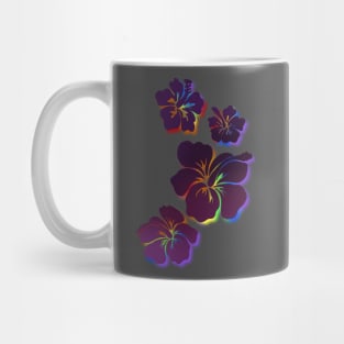 Hibiscus purples with rainbow accent Mug